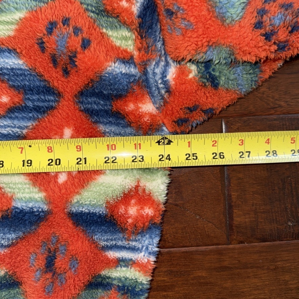 Rock &‎ Roll Denim Burnt Orange Teal Printed Sherpa Hoodie Aztec Size XXL - Picture 6 of 6